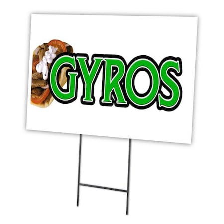 Signmission Gyros Yard Sign & Stake outdoor plastic coroplast window, C-1824 Gyros C-1824 Gyros